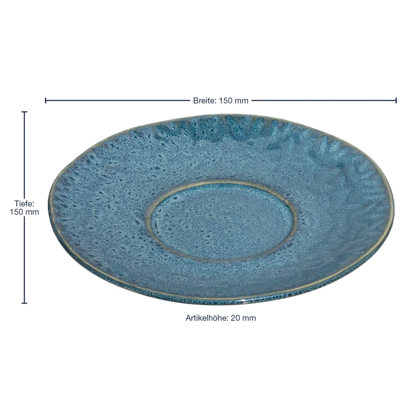 Keramikuntertasse MATERA 15 cm blau 4er-Set