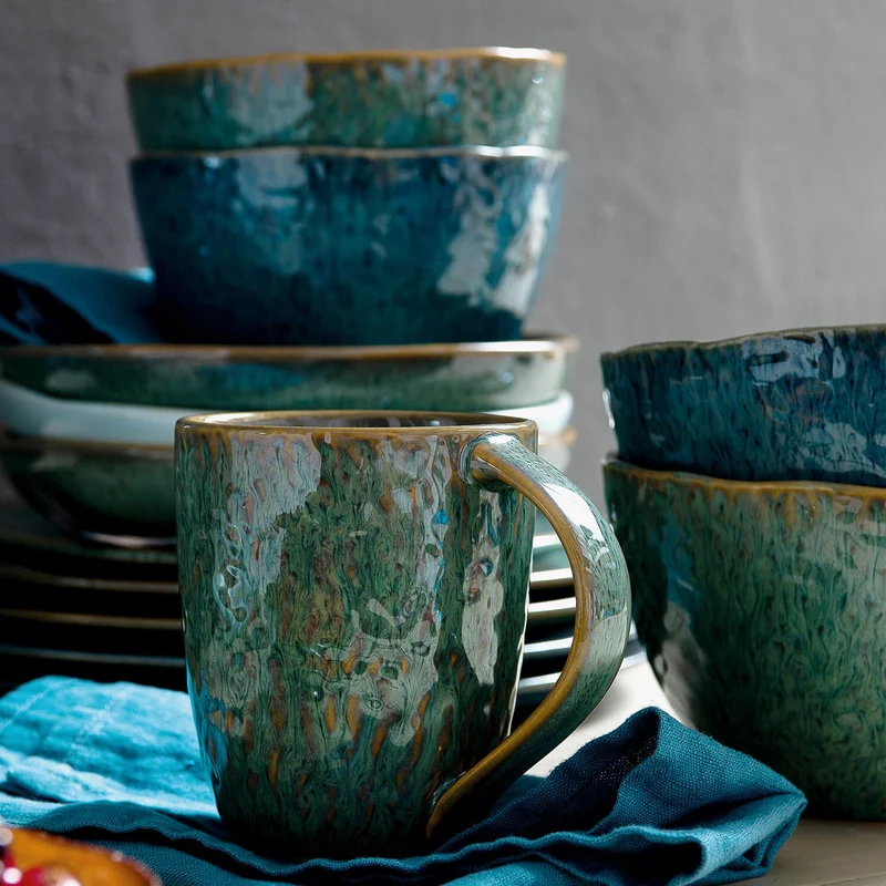 Keramiktasse MATERA 430 ml grün 6er-Set
