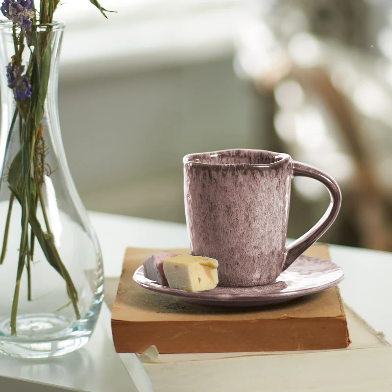 Keramikuntertasse MATERA 11 cm rosé 4er-Set