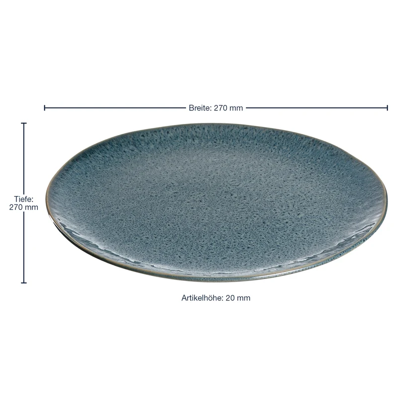 Keramikteller MATERA 27 cm blau 6er-Set