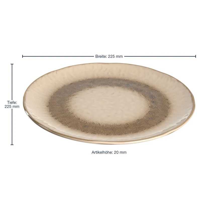 Keramikteller MATERA 23 cm beige 6er-Set