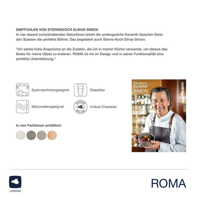 Keramiktasse ROMA 400 ml creme 6er-Set