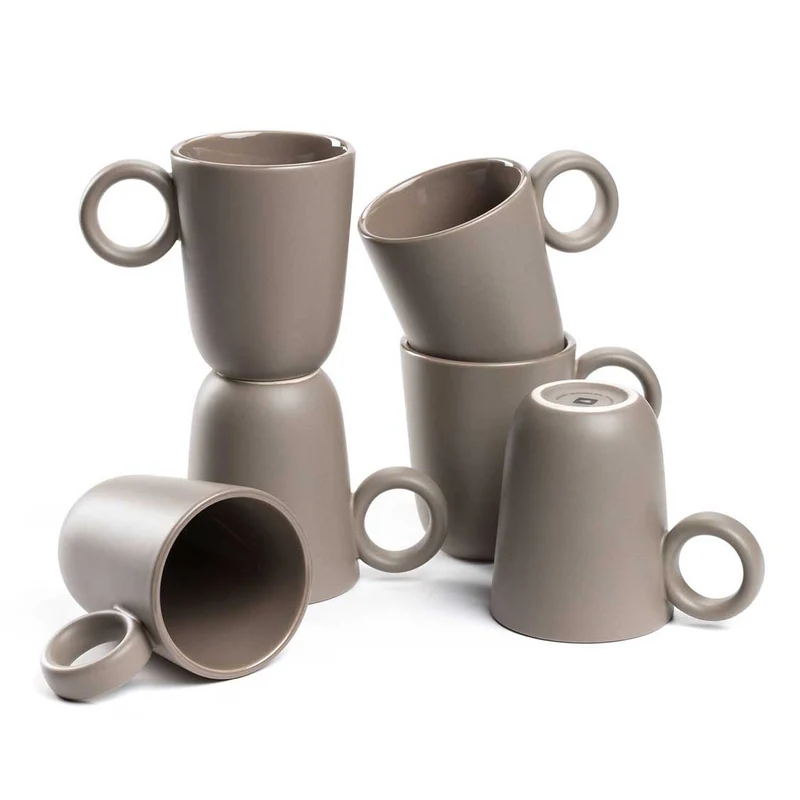 Keramiktasse ROMA 400 ml taupe 6er-Set