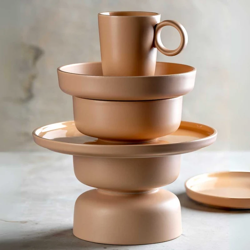 Keramiktasse ROMA 400 ml apricot 6er-Set