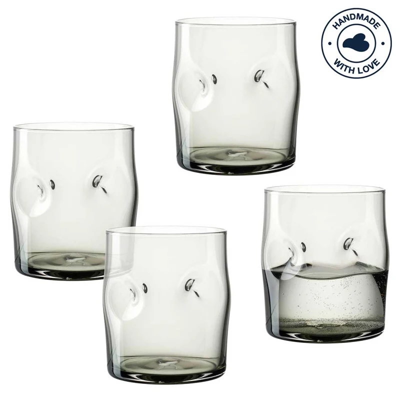 Trinkglas VESUVIO 300 ml grau 4er-Set
