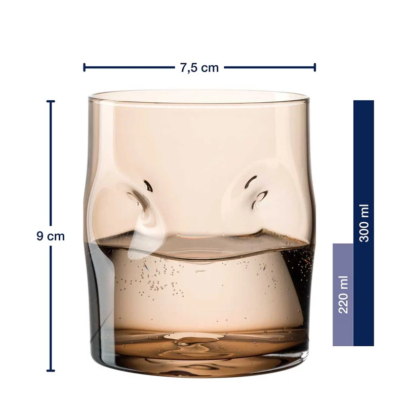 Trinkglas VESUVIO 300 ml braun 4er-Set