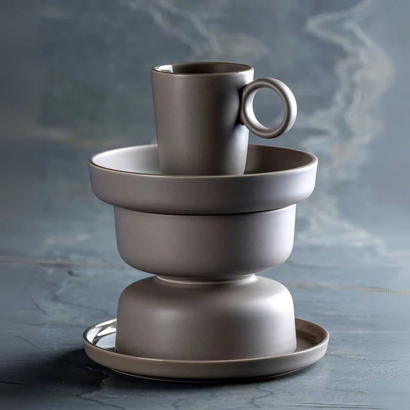 Keramikteller ROMA 22 cm taupe 6er-Set