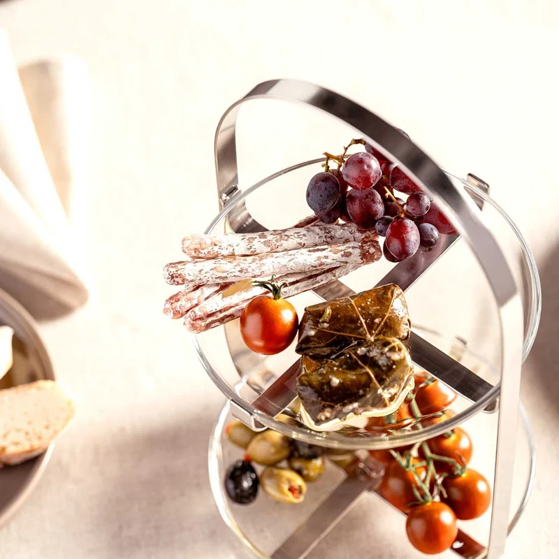 Etagere CUCINA silber 2-teilig
