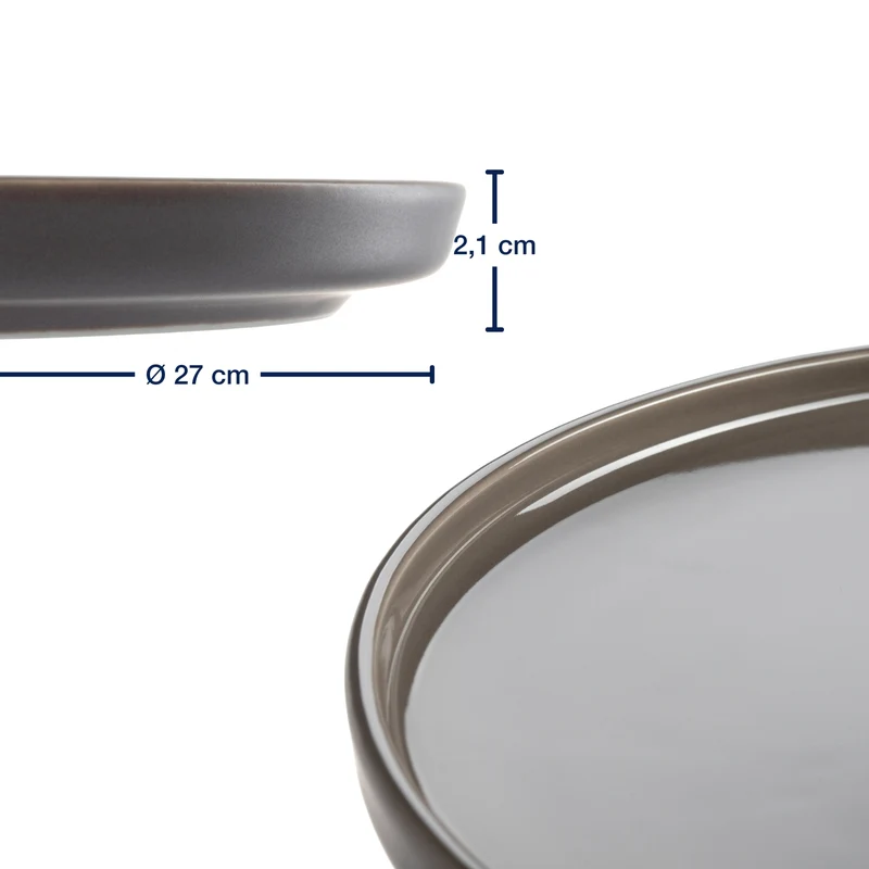 Geschirrset ROMA taupe 12-teilig