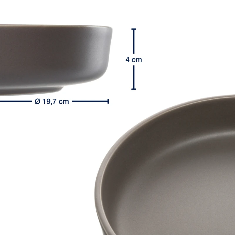 Geschirrset ROMA taupe 12-teilig