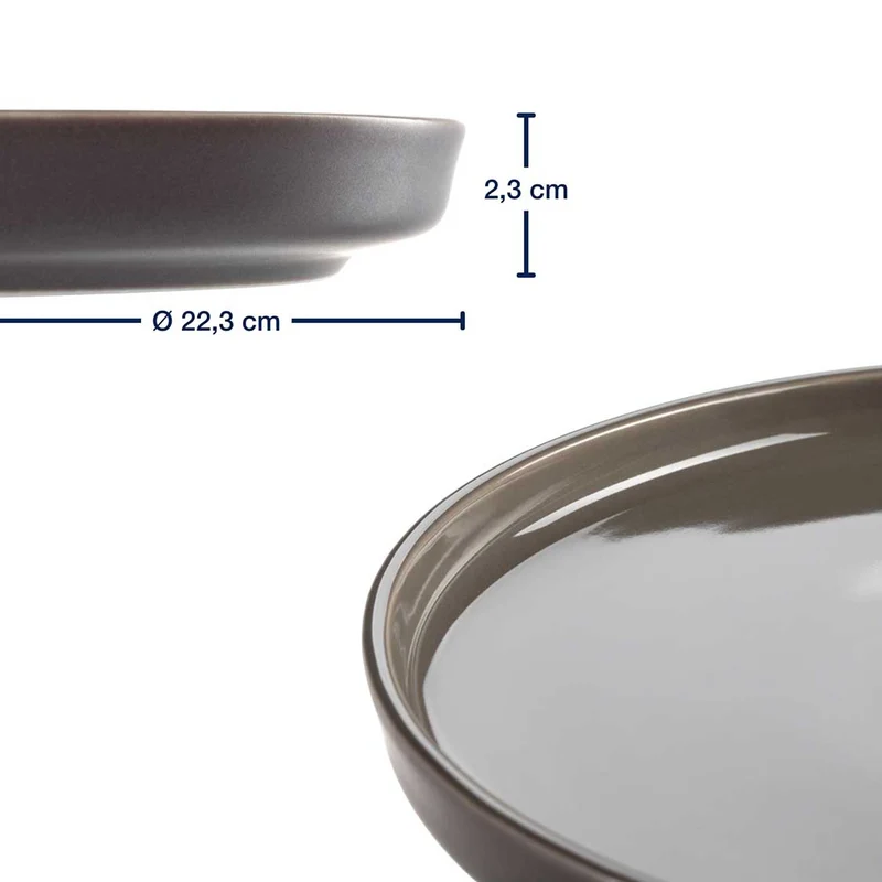 Geschirrset ROMA taupe 6-teilig