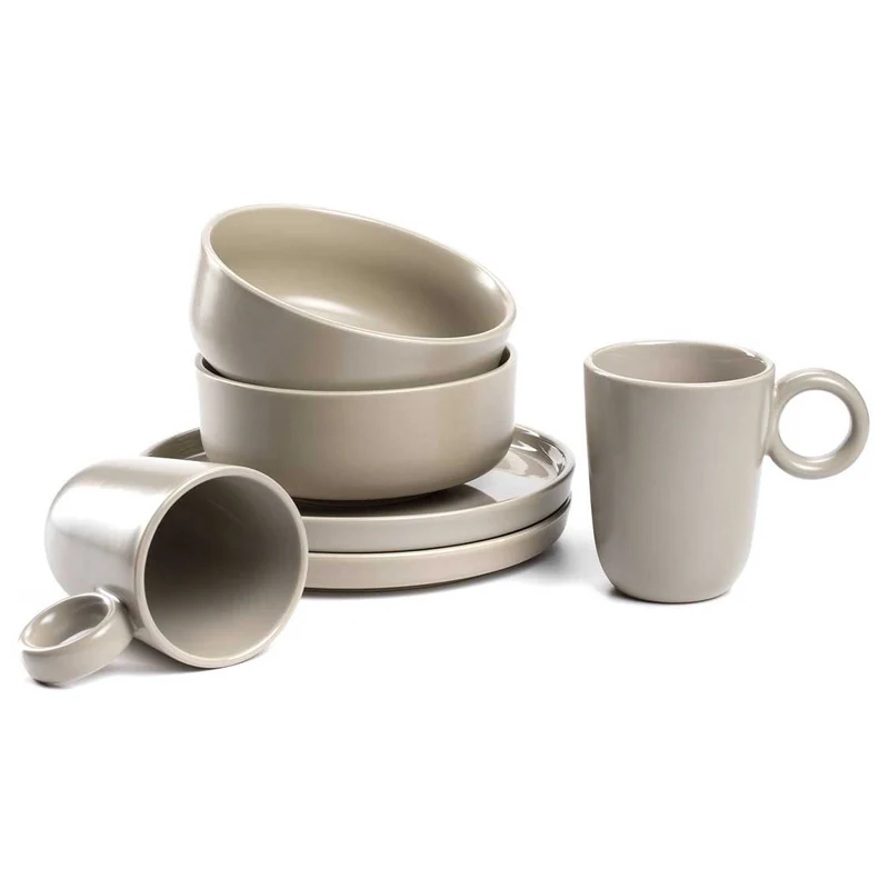 Geschirrset ROMA beige 6-teilig