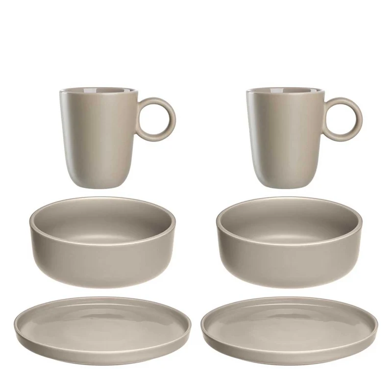 Geschirrset ROMA beige 6-teilig
