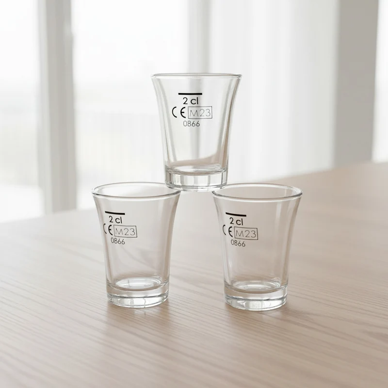 Kunststoffglas Schnapsglas Shot Glen 2 cl | CE Eichung | 6-er Set