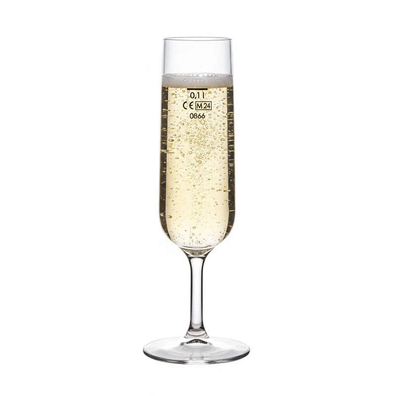 Kunststoffglas Champagner- Sektglas Gotas | mit CL Eichung auf 0,1L | 2-er Set