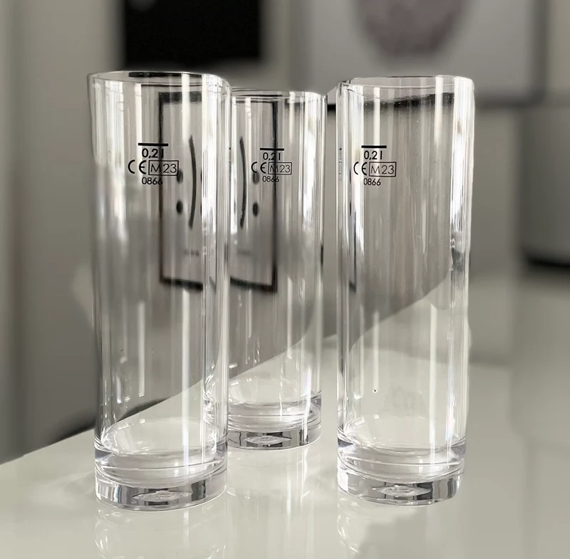 Kunststoffglas Bierglas Kölschstange | Longdrink inkl. CE Eichung 0,2L