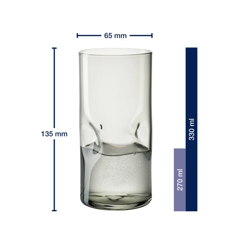 Trinkglas VESUVIO 330 ml grau 4er-Set