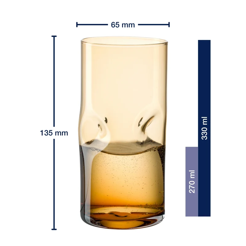 Trinkglas VESUVIO 330 ml amber 4er Set