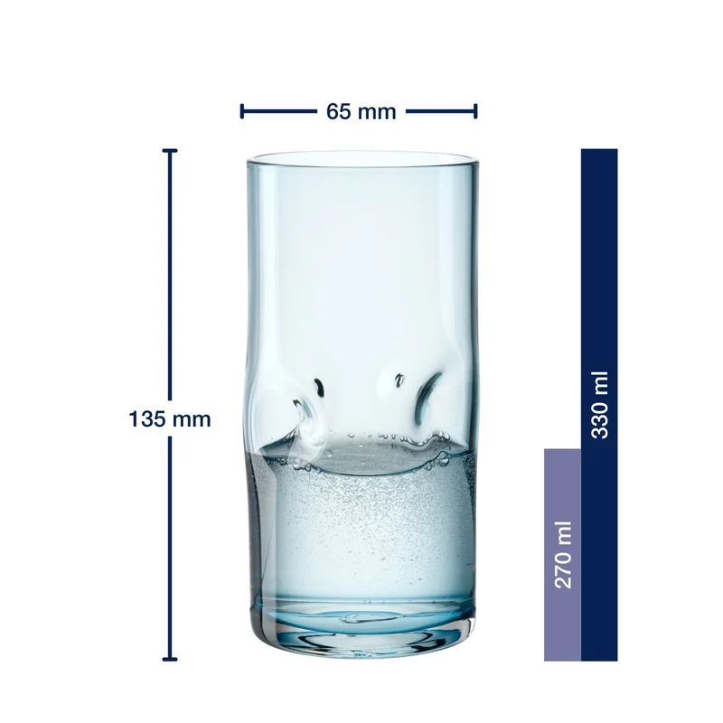 Trinkglas VESUVIO 330 ml blau 4er-Set