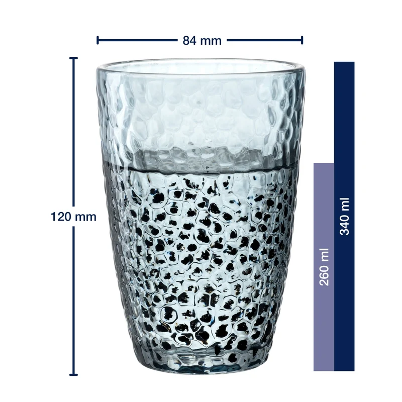 Trinkglas MATERA 340ml blau 4er-Set