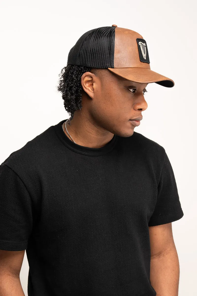 Guinness Brown Leather Trucker Cap