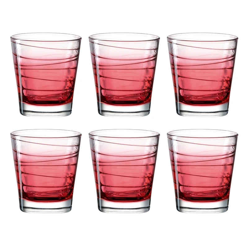 Trinkglas VARIO STRUTTURA 250 ml rot 6er-Set