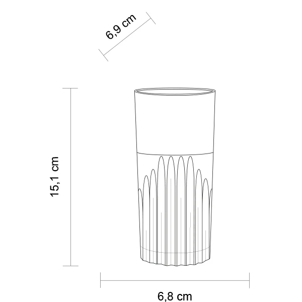 Kunststoffglas Longdrink Riva mit Schliff | im 2-er Set