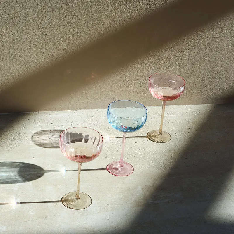 Candy Champagnerglas Blau/Rose