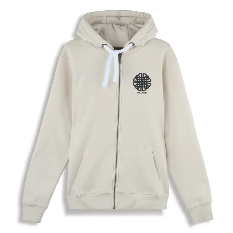 Ireland Dara Knot Zip Hoodie Unisex - Vanilla