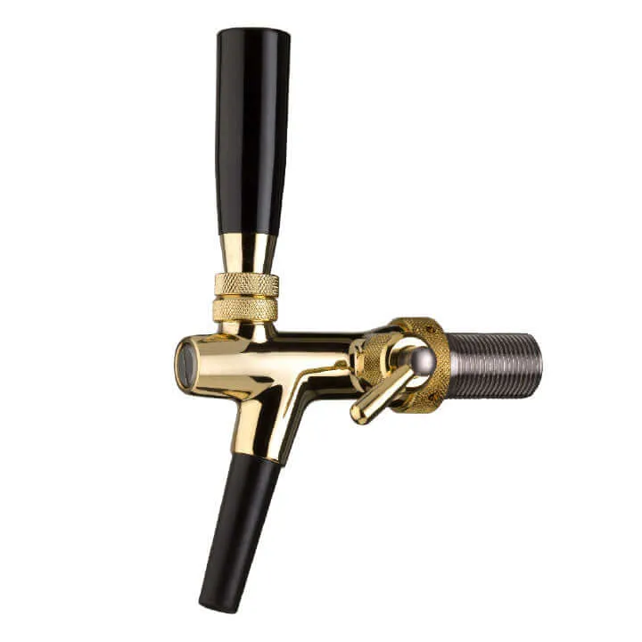 Zapfhahn, Kompensatorhahn, Bierzapfhahn, Schankhahn - TOF PVD Gold, 10 mm