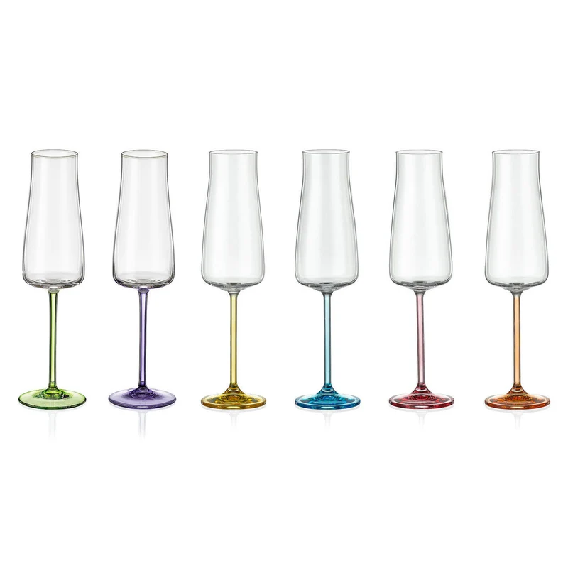 Bohemia Crystal Champagnerglas Rainbow Fresh 210 ml