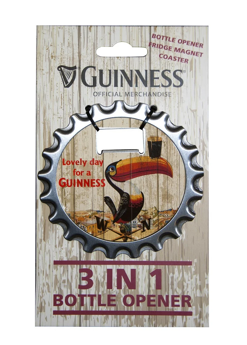 3-in-1 Bottle Opener, Magnet & Coaster