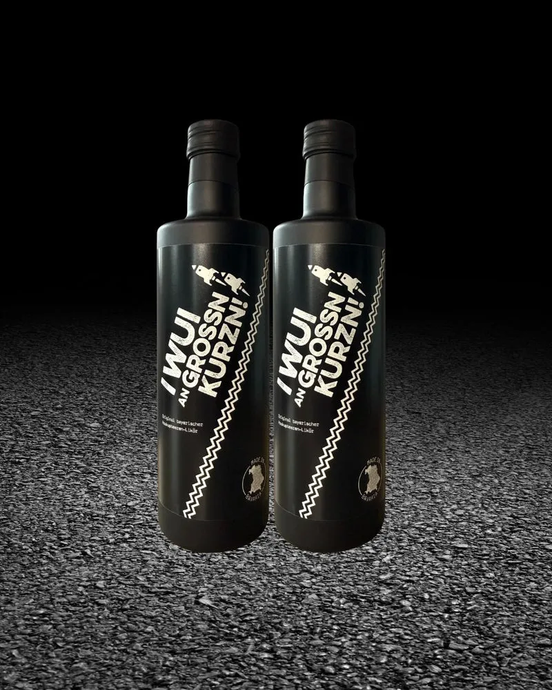 I WUI AN KURZN – Bayerischer Haskap-Likör Partyshot | I WUI AN GROSSN KURZN - 2 x 0,5 L Flasche