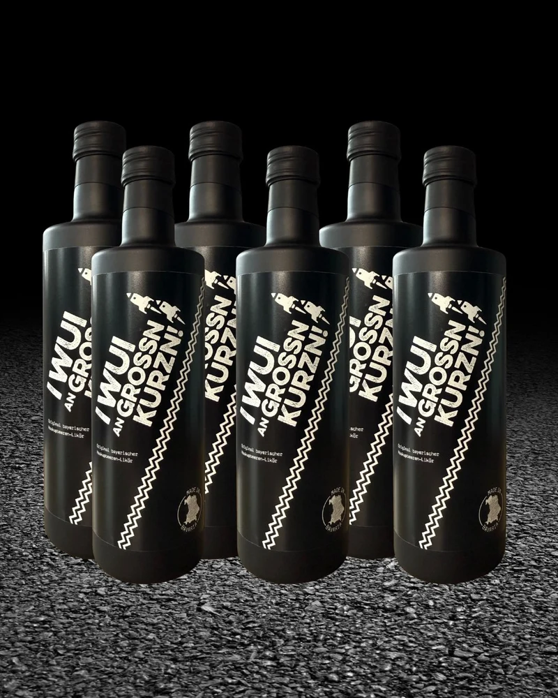I WUI AN KURZN – Bayerischer Haskap-Likör Partyshot | I WUI AN GROSSN KURZN - 6 x 0,5 L Flasche