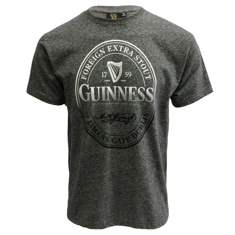 Guinness Stamp Round Neck Grey T-Shirt
