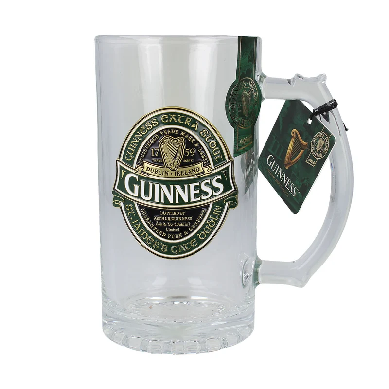 Guinness Ireland Metal Badge Glass Tankard