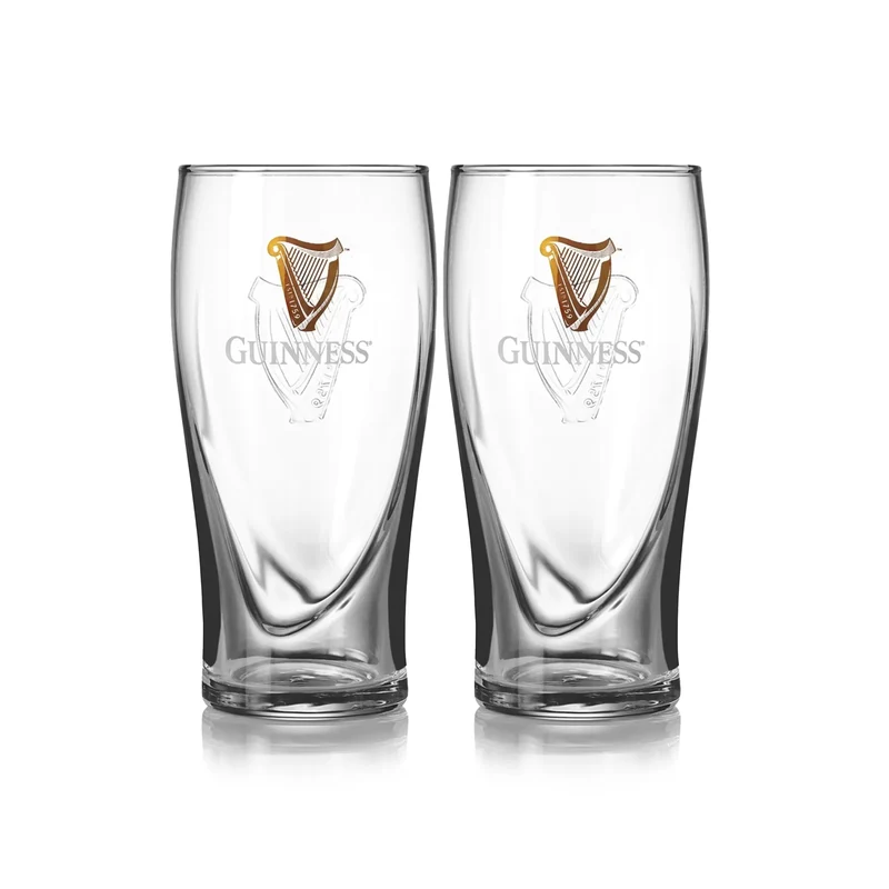 GUINNESS EMBOSSED 2 PINT GLASS PACK