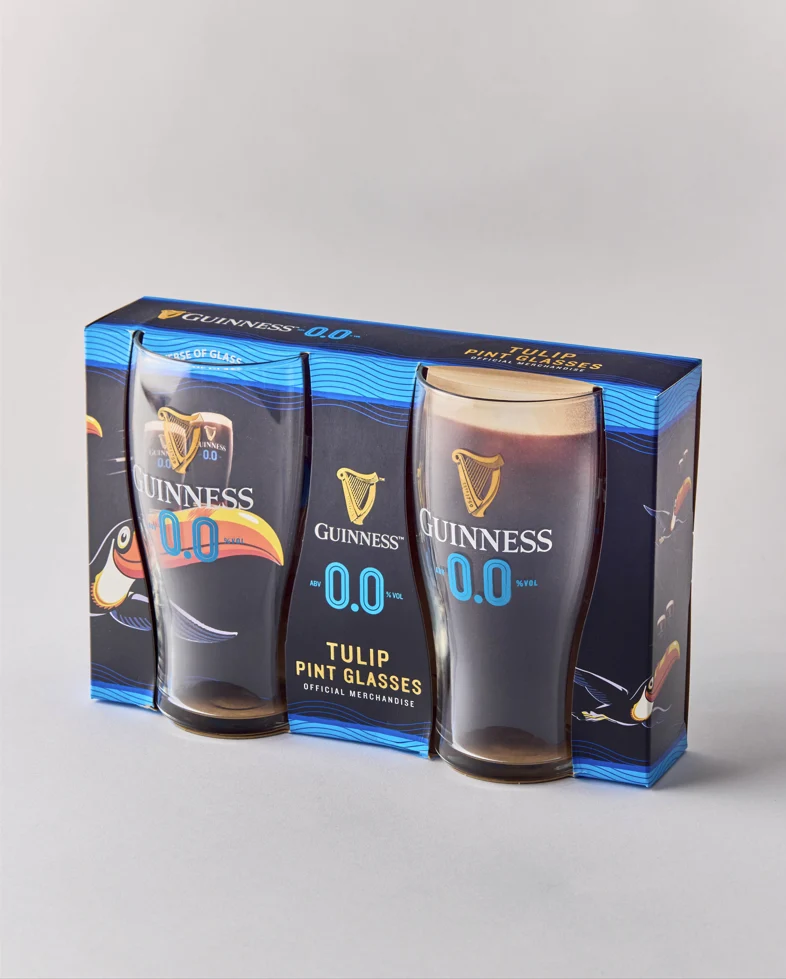 2pk Guinness 0.0 Tulip Pint Glass