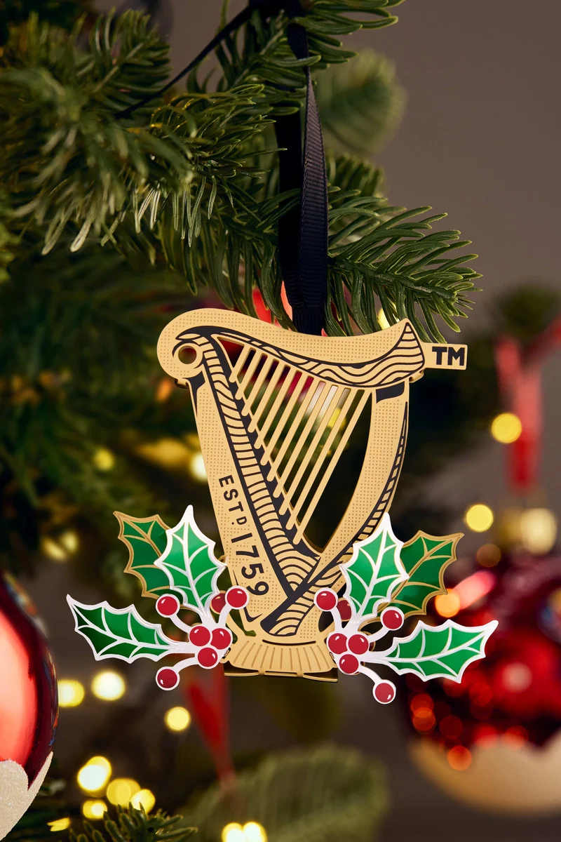 Newbridge Silverware Guinness Harp Holly Decoration