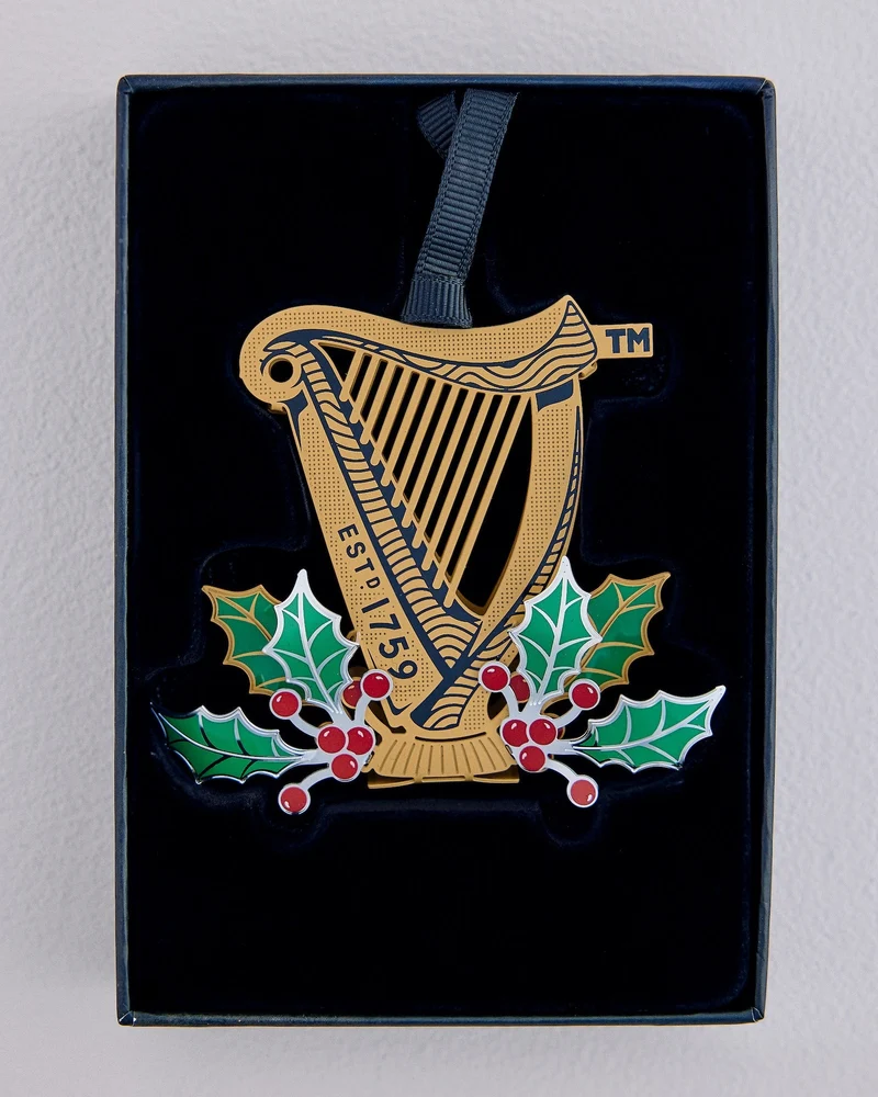 Newbridge Silverware Guinness Harp Holly Decoration