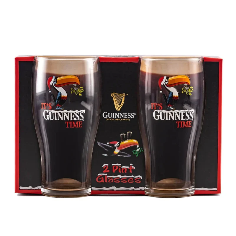 GUINNESS CHRISTMAS TOUCAN GLASS 2 PACK