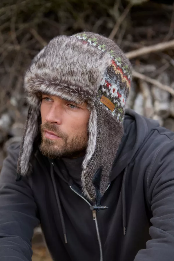 Men's Fair Isle Trapper Hat