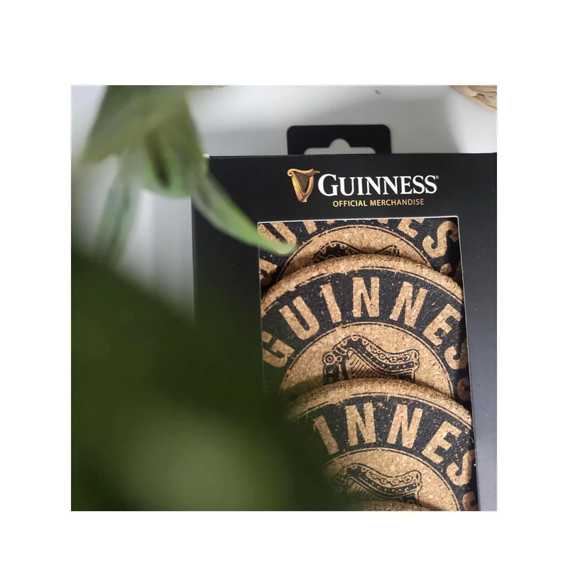 Guinness Cork Coasters 4 Pack – Official Harp Logo Drink Mats
