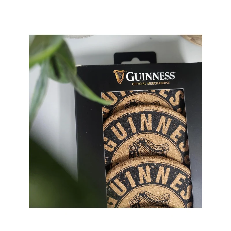 Guinness Cork Coasters 4 Pack – Official Harp Logo Drink Mats