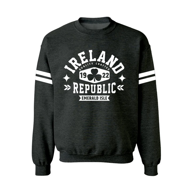 Ireland Republic Black Sweatshirt – Vintage Athletic Irish Crewneck