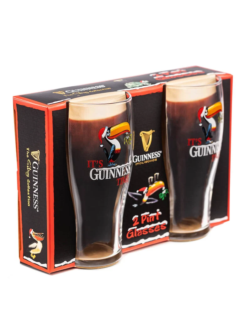 2pk Guinness Christmas Pint Glasses