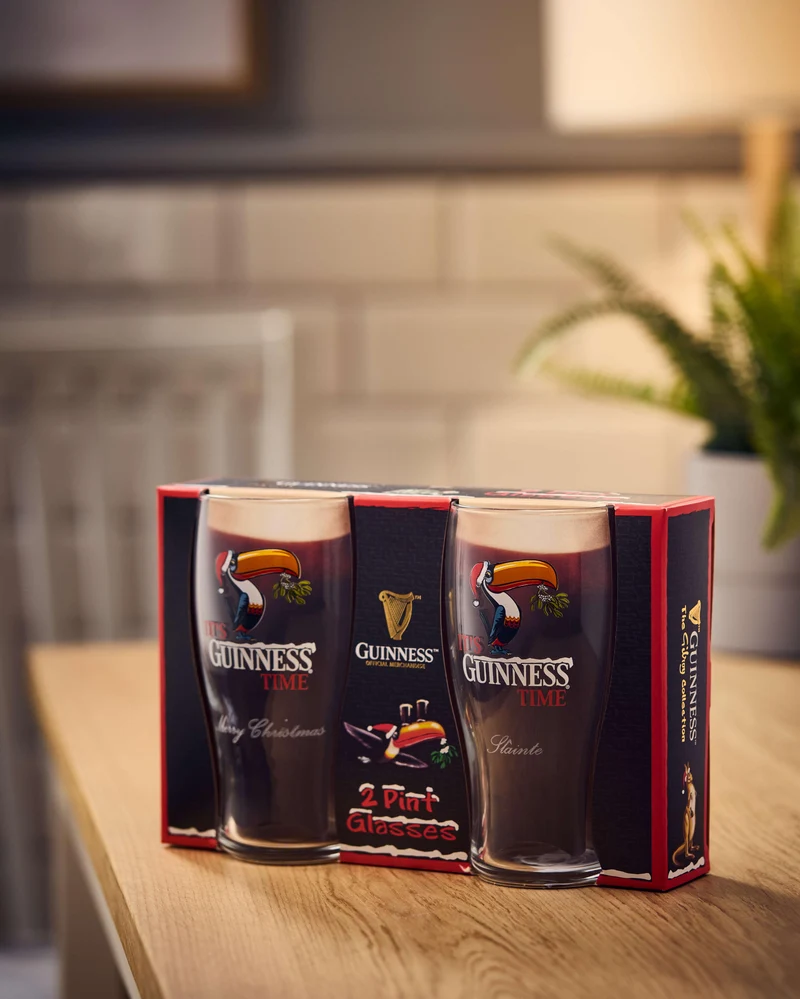 2pk Guinness Christmas Pint Glasses