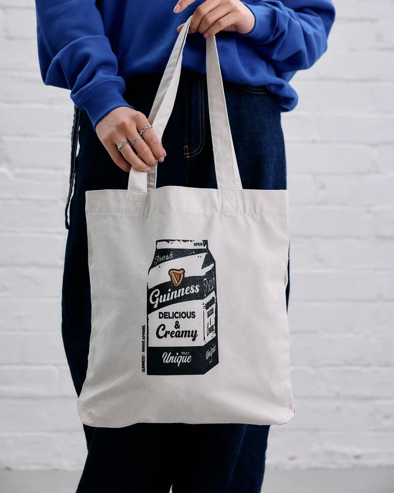 Awave Cream Milk Carton Tote Bag