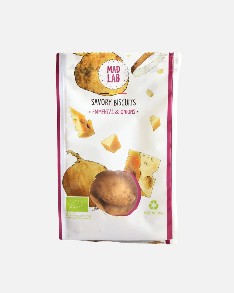 Bio Kekse mit Emmentaler und Zwiebeln, 100g