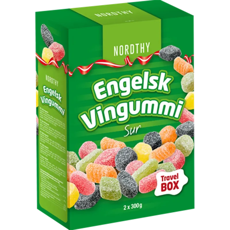 Nordthy Travel Box Sur Engelsk Vingummi